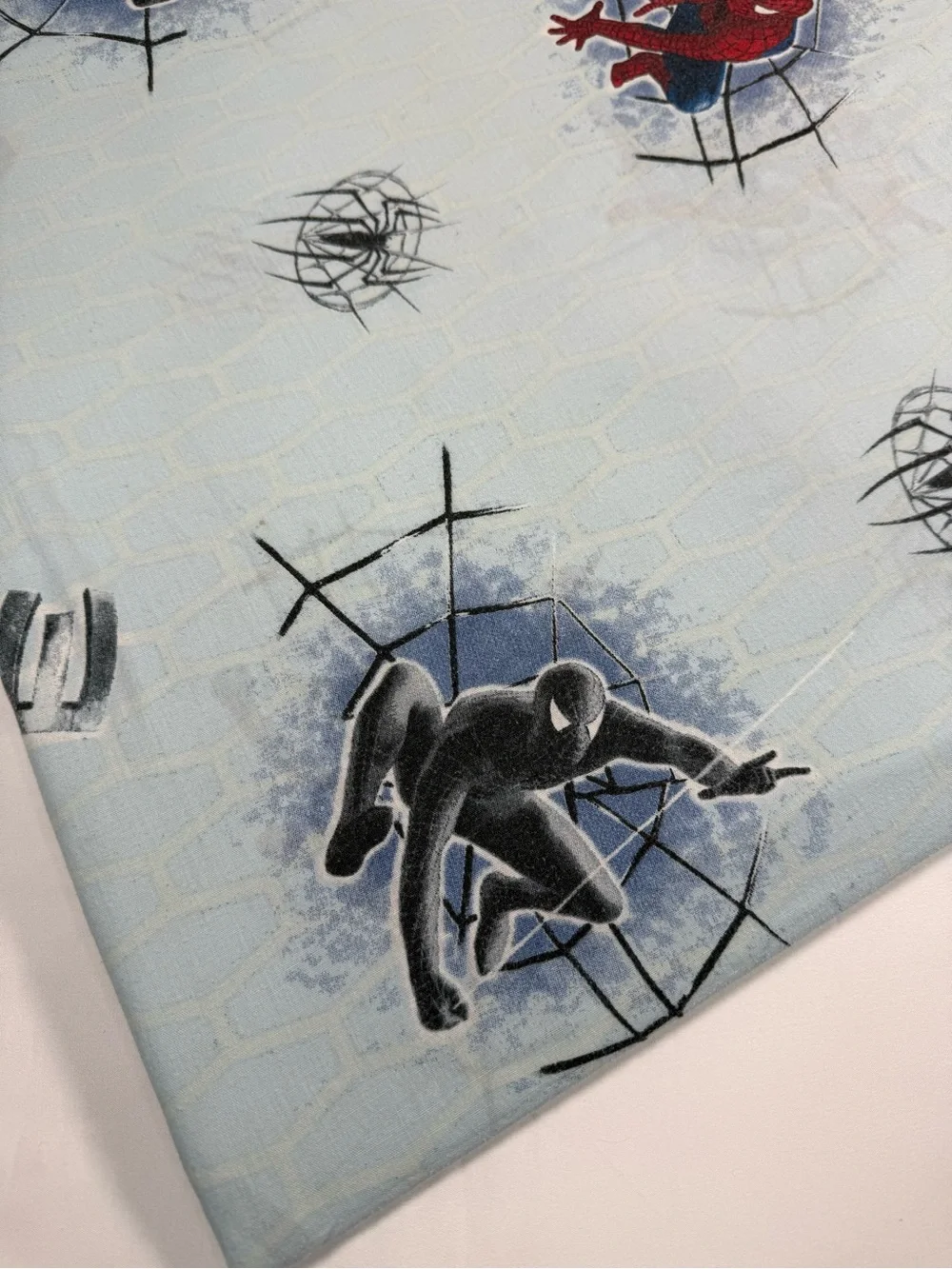 VINTAGE SPIDER-MAN 3 Boys Bedding Set Full Flat Sheet 2 Pillowcases Marvel 2007